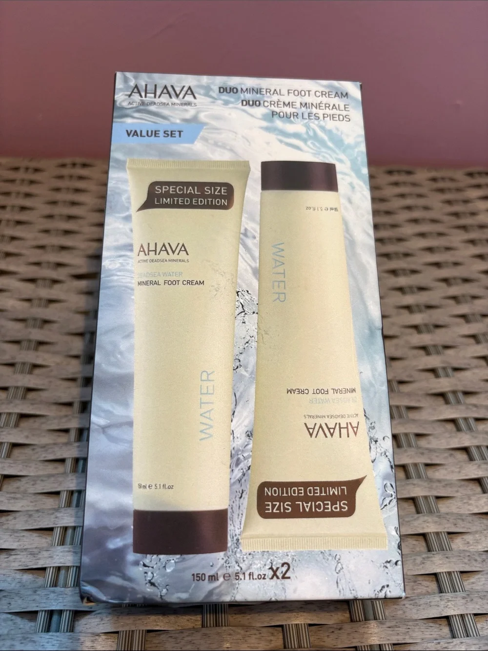 AHAVA Water Mineral Foot Cream Duo Sealed Tubes